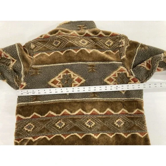Vintage Woolrich Women’s L Brown Aztec Fleece Southwest Full Zip Jacket